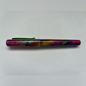 New Hinze Fountain Pen Company Rainbow Lorikeet Broad Nib Neon Writing Handmade